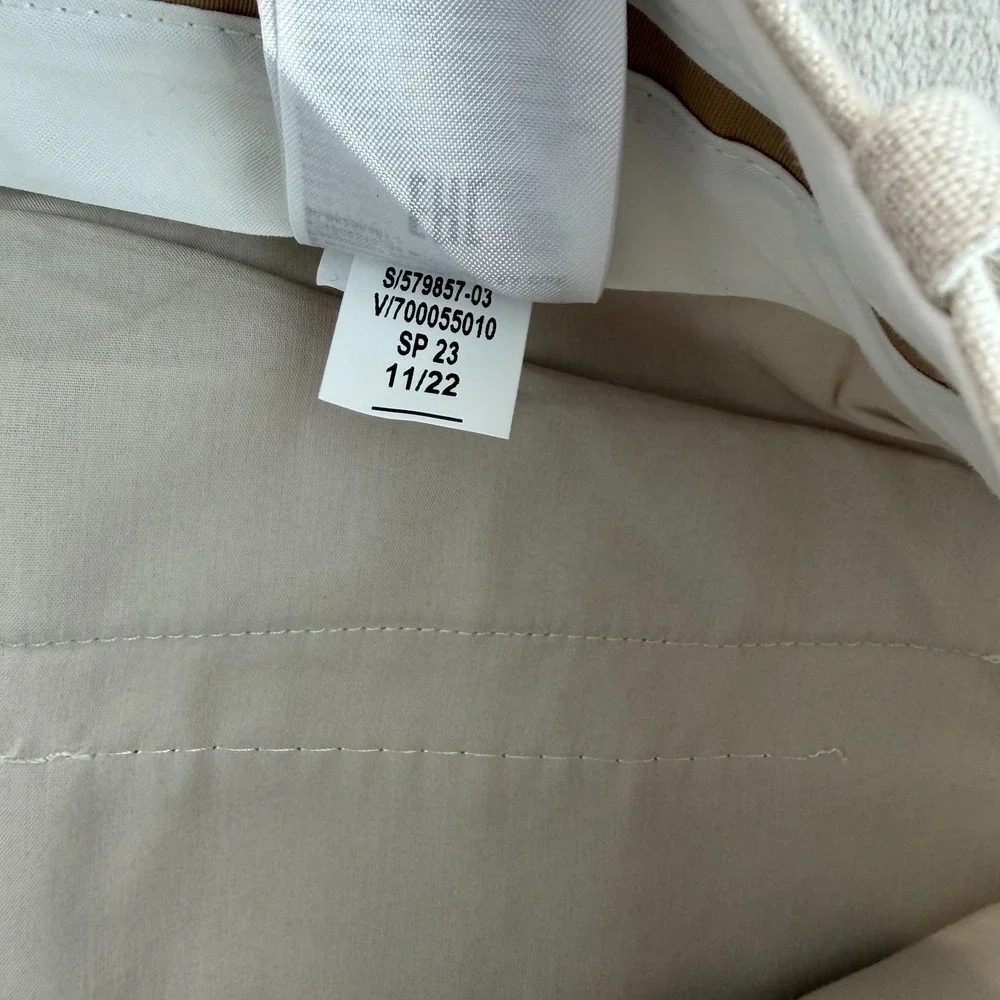 Banana Republic Palma Straight-Leg Linen Pants in Natural Linen Beige 14 NWOT
